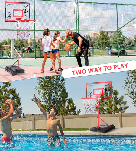 Kids Basketball Hoop with Stand, Adjustable Basketball Set, Toddler Basketball Toys for Boys Age 3 4 5 6 7 8, Indoor Outdoor Backyard Sport Game Gifts