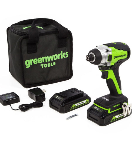 24V Brushless Cordless 1/4" Impact Driver Set + (2) USB Batteries & Charger 3803702AZ