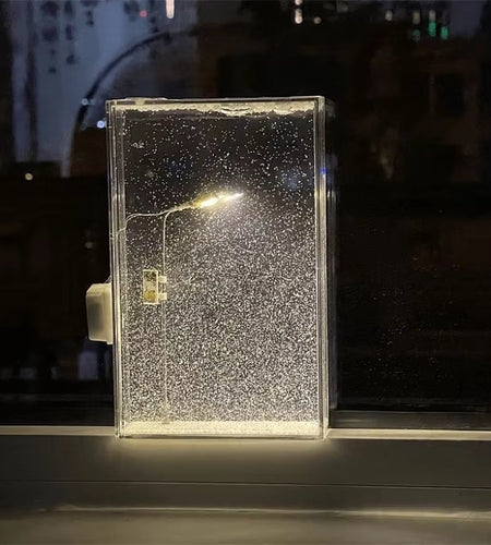 Advanced Snowy Night Flow Ma Night Light, Snow Scene Street Light, Handmade DIY Material Package, Birthday Gift