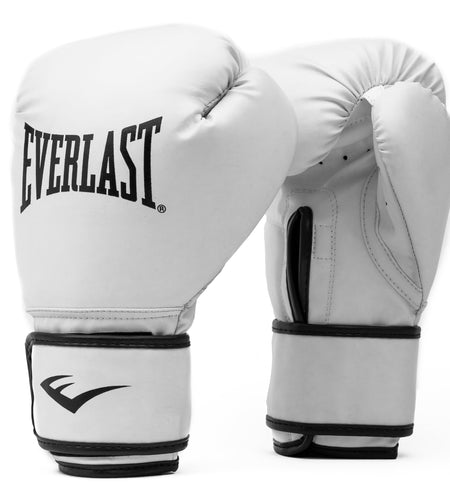 Synthetic Leather Core Training Gloves for Boxing, White, S/M