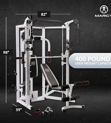 Combo All in One Full Body Home Gym Workout Equipment, White