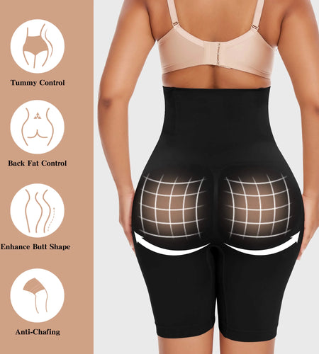 Women Waist Trainer Shapewear Tummy Control Body Shaper Shorts Hi-Waist Butt Lifter Thigh Slimmer