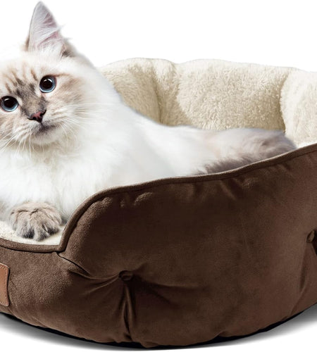 Dog Bed, Cat Beds for Indoor Cats, Pet Bed for Puppy and Kitty, Extra Soft & Machine Washable with Anti-Slip & Water-Resistant Oxford Bottom